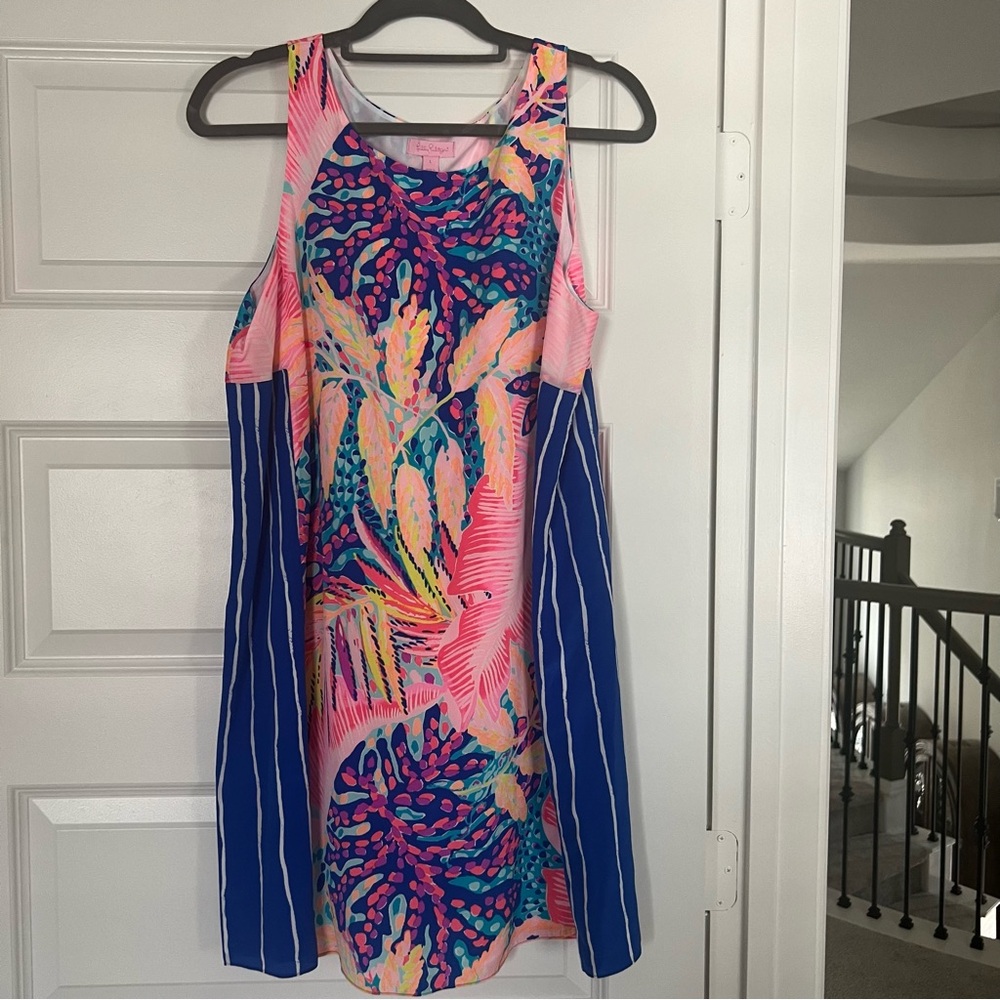 Lilly Pulitzer Off the Grid Engineered Jackie Silk Shift Dress 100% Silk